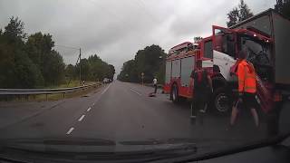 [Offensive Language]  Fire Truck from Keila crashes into two trucks