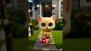 Luna The Stylish Cat Descends The Stairs Pixar-Style Animation