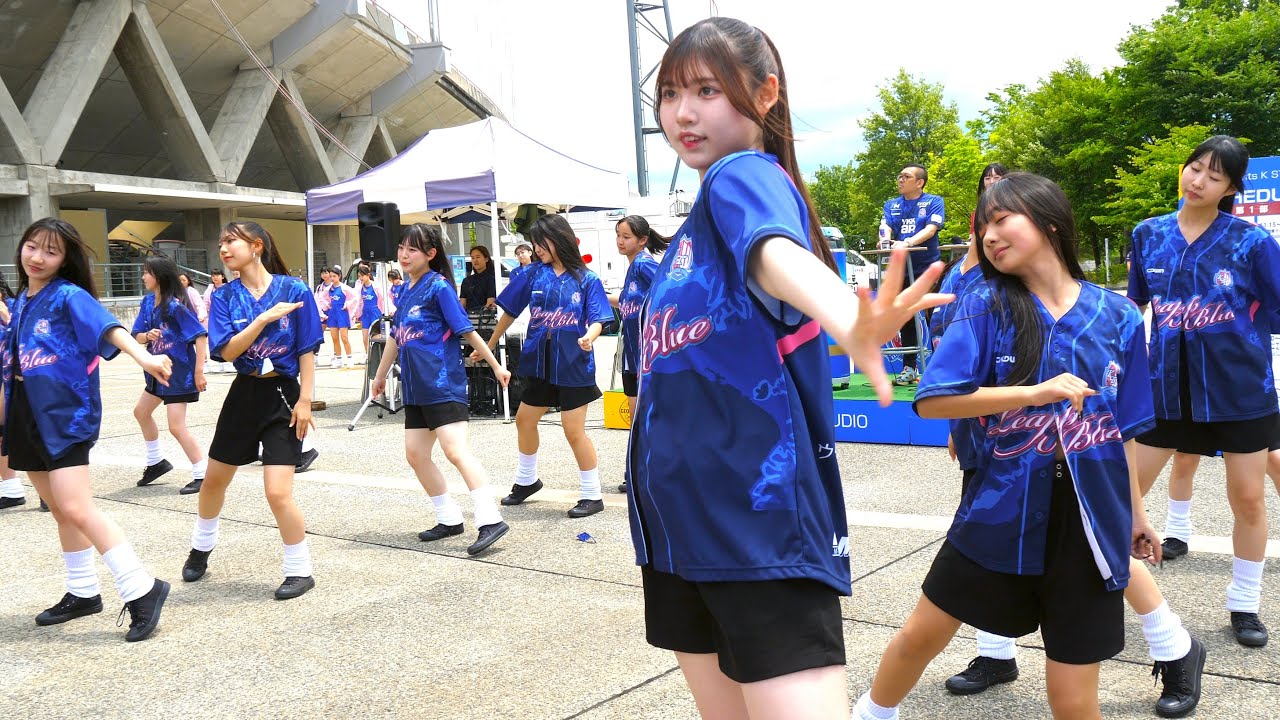 【チアダンス】Leap-Blue(リープブルー) 「POP/STARS」(K/DA) カターレ富山 vs. 大宮アルディージャ 富山県総合運動公園 第2部 横動画 ズームカメラ版 2024年6月16日