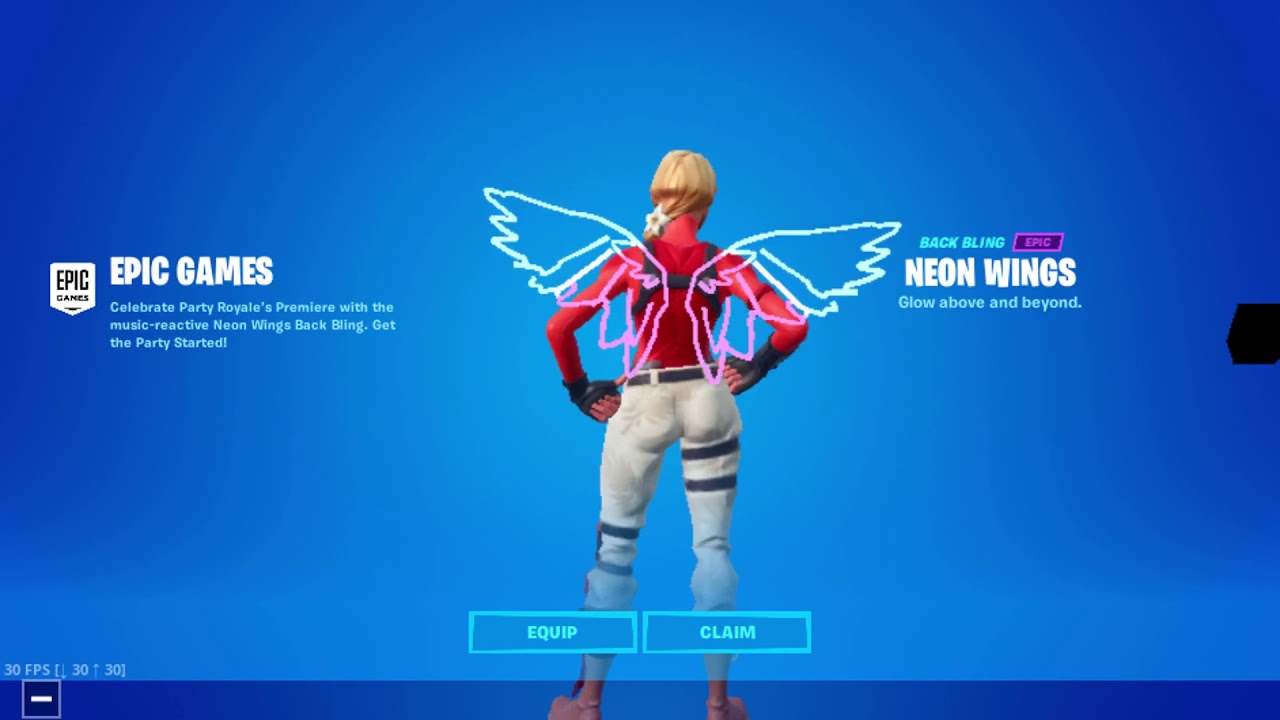 I just got the Neon wings from epic Games 