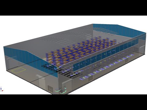 simple warehouse example using Factory Design Utilities and ProModel