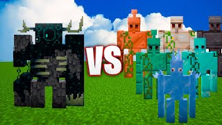 NEW Monster in Minecraft Guardian of the deep vs ALL GOLEMS , Mob Battle