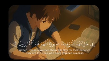 إِنِّي جَزَيْتُهُمُ الْيَوْمَ بِمَا صَبَرُوا نص ساعة تلاوة للمذاكرة⏰🎧 سورة المؤمنون بصوت اسلام صبحي 