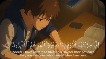إِنِّي جَزَيْتُهُمُ الْيَوْمَ بِمَا صَبَرُوا نص ساعة تلاوة للمذاكرة⏰🎧 سورة المؤمنون بصوت اسلام صبحي 