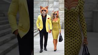 cat 🐈 couple walking #cat #animals #cartoon #shorts