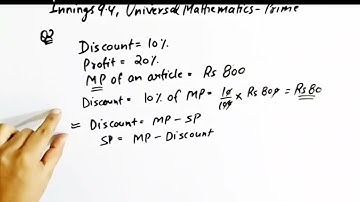 Innings 9.4 | Complete | Ch-9 Comparing Quantities | Universal Mathematics | Class 8