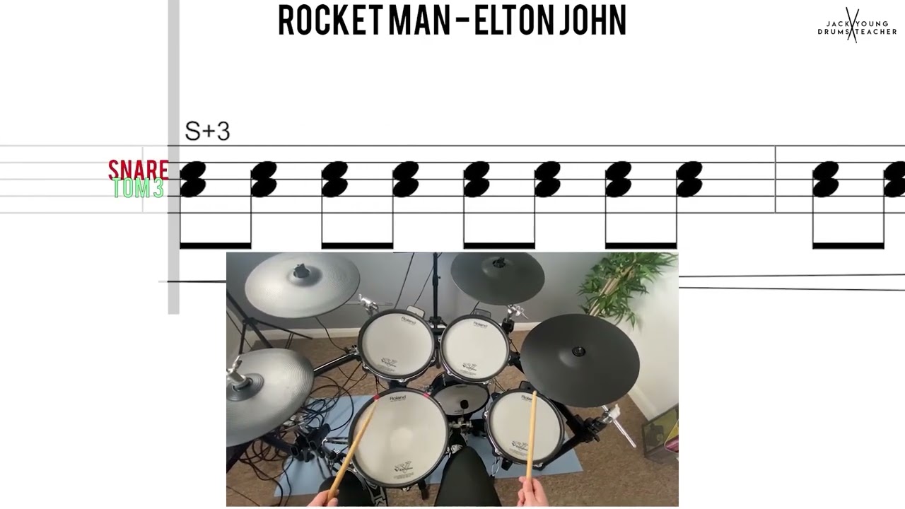 Rocket Man  Elton John🥁 Hard Beginner Version