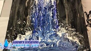 WATERFALL Acrylic Pour/ swipe/ cells/ landscape/ fluid art/ glue and water mix/ quick and easy art