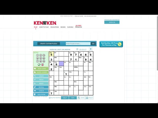 AI Solve Daily KenKen Puzzle 9x9 #220277: 2/17/2026 (ASMR) - YouTube