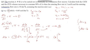 PFR, Plug Flow Reactor Zero Order (Practice Problem 5 a) Chemical Reaction Engineering ChemE Tutor