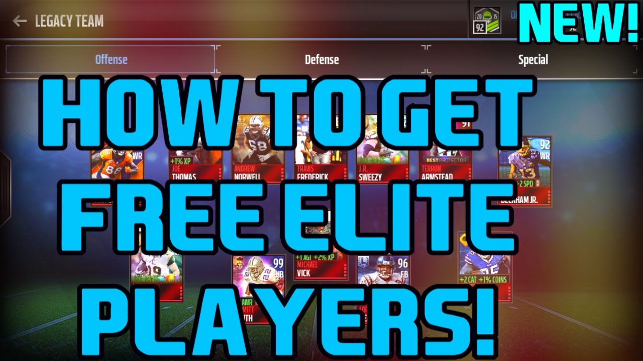 How to get FREE ELITE Players in Madden Mobile 17 NO HACKS! - YouTube How to get FREE ELITE Players in Madden Mobile 17 NO HACKS! - YouTube -