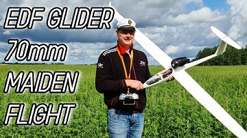EDF GLIDER MAIDEN FLIGHT - RC Airplane - EDF 70mm 4S - RC Sailplane 2.5m RC  2m