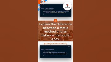 Day 3 - Static VS Instance method in apex #salesforce #hiring@LongswitchAcademy #viralshorts #shorts