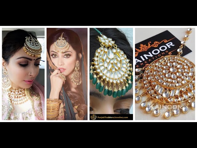 Tikka Set Punjabi | Jhumki, Silver earrings, Maang tikka set