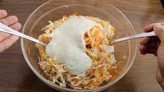 I Can't Stop Eating This Salad! Delicious Cabbage and Carrot Salad! so fresh and crunchy!