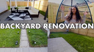 BACKYARD RENOVATION EP: 5NEW PATIO MAKEOVER| OUTDOOR CONOPY CURTAINS |NEW SOLAR LIGHTS|NEW FURNITURE