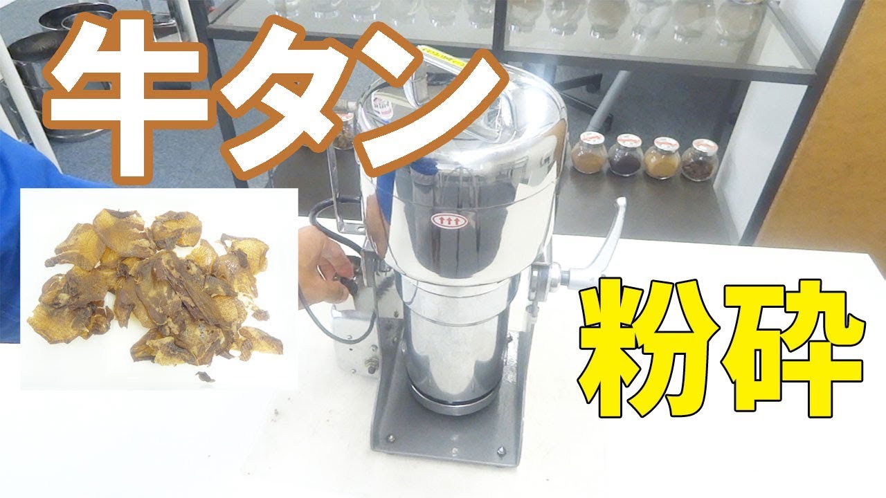 肉粉砕 小型粉砕機で牛タンを粉砕 ハイスピードミル Youtube