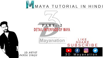 Learn To Maya Tutorial In Hindi Part :-2 ||Detail Interface || Autodesk Maya 2019 || 3D Mayanation