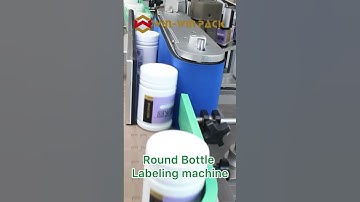 Automatic round bottle labeling machine #labelapplicator #labelingmachine #shorts #winwinpack