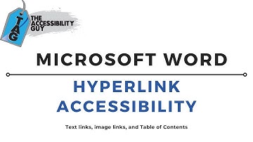 Hyperlink Accessibility in Microsoft Word