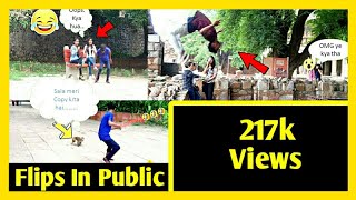 Flips in Public | Crazy Public Reaction | Public Flips Prank |  Houz Khas Village