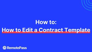 How to Edit a Contract Template