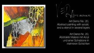 Art Demo No. 20, Abstract painting with acrylic and a stencil in several layers