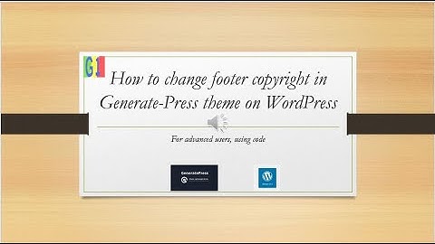 how to change footer copyright in generate press theme