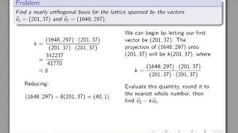 Gaussian Method for Reducing Lattices in Z2
