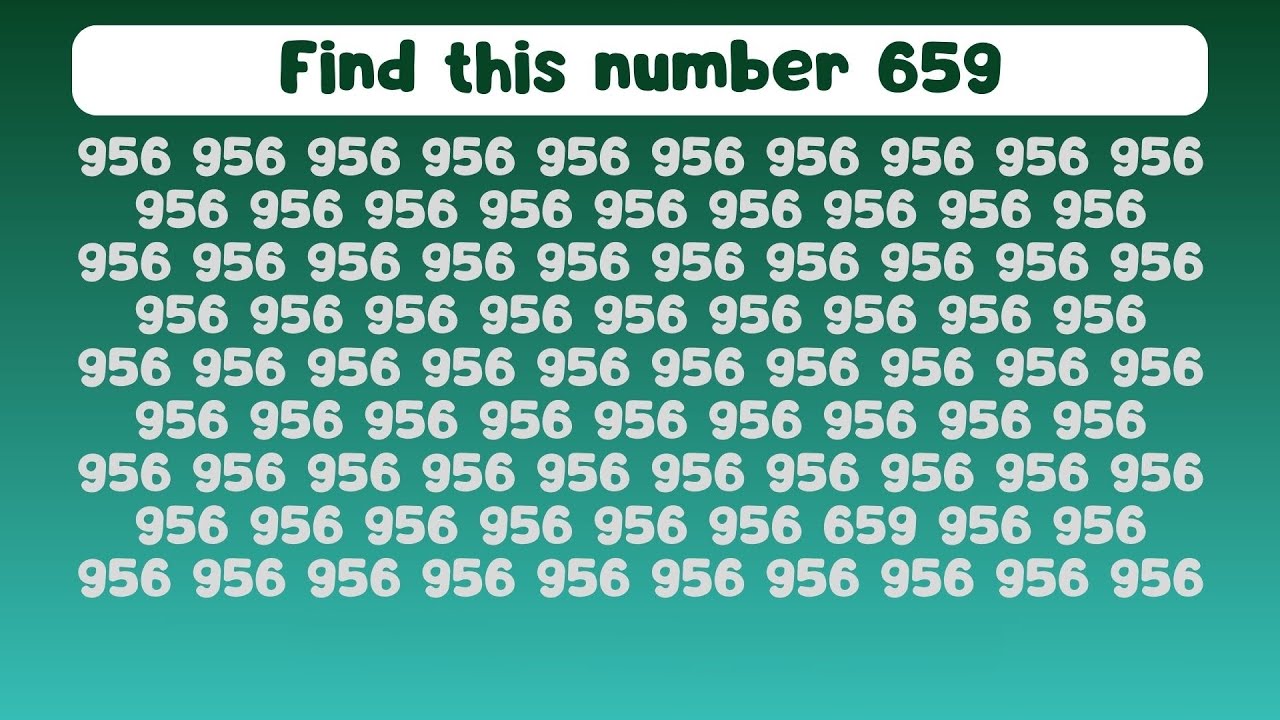 Numeric 659 Can You Find The Hidden Number 659 in 59 Seconds? - YouTube