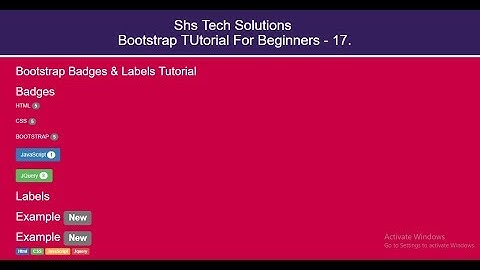 Bootstrap Tutorial For Beginners - 17 | Bootstrap Badges and Labels