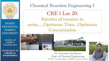 CRE Lec 20: Kinetics of reaction in series.....optimum time...optimum concentration