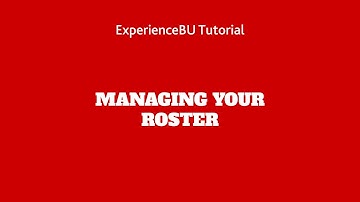 ExperienceBU Tutorial: Roster Management