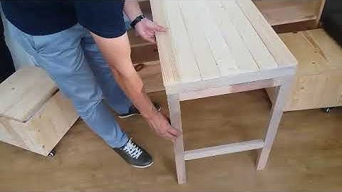 Folding table in Big Tiny house
