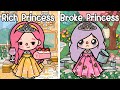 Rich princess vs broke princess toca life world  toca life story  toca boca