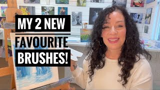 My NEW TOP 2 BRUSHES!! And how to use them #art #acrylic #painting