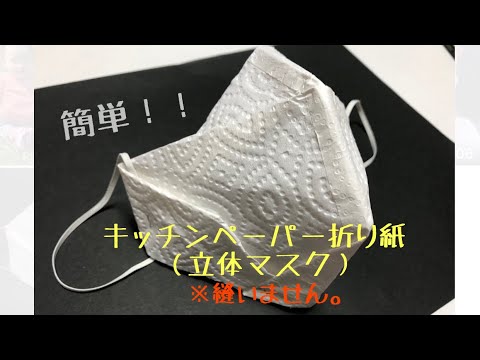 折り紙マスク キッチンペーパーでマスクが簡単にできる 立体マスク Kitchen Paper Mask Youtube