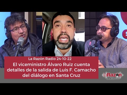 El viceministro Álvaro Ruiz cuenta detalles de salida de Luis F. Camacho del diálogo en Santa Cruz.