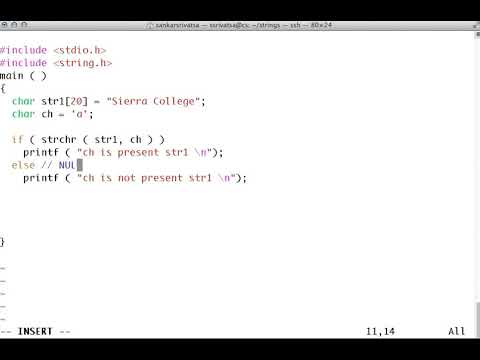 c language stdio strchr - YouTube