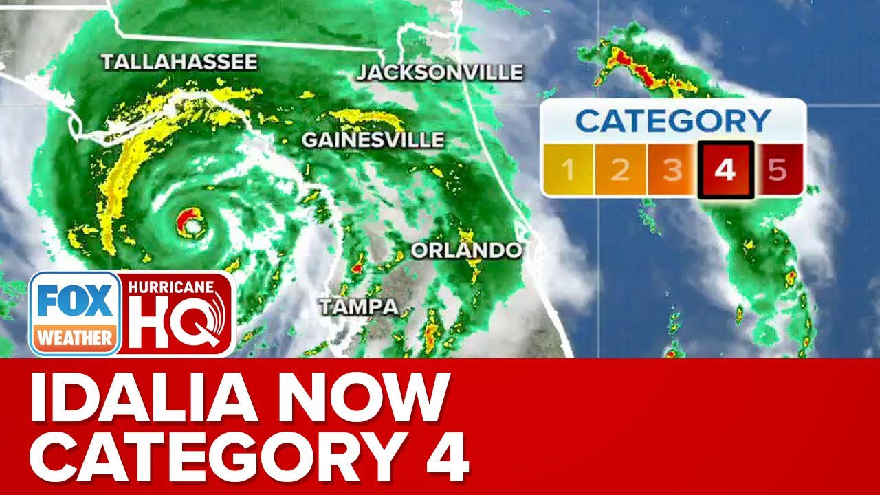 Hurricane Idalia Strengthens To Category 4 Ahead Of Landfall - YouTube