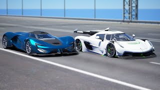 10,000HP Koenigsegg Jesko vs 10,000HP Dodge SRT Tomahawk | DRAG & TRACK RACE