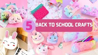 5 Back to School Crafts ✂️📚 | Easy & Cute DIY Ideas for Kids