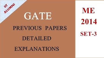 Gate previous papers Mechanical solutions |Q No.1-5| ME-2014 set-3|