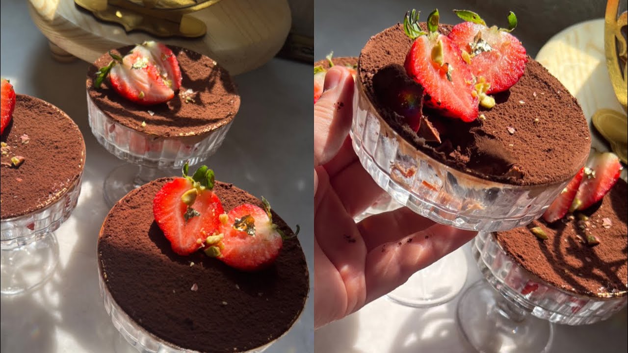 هاذ هي التحلية 🍫🍓اللي راح ديرو بيها حالة ف هاذ رمضان🌙غيرب3مكونات بدون كريمة بدون نشاء وقنبلة ف البنة