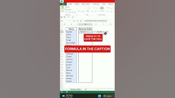 Reverse Order in MS Excel