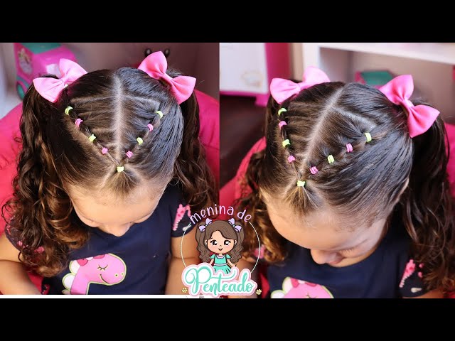 Pin em penteado infantil para escola