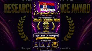 Assist. Prof. Dr. Vuk Vujović | Research Excellence Award | Serbia.#intelligentrobo #aiinnovation