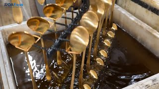 24K Gold Plated Spoon Mass Manufacturing Process ROAExpo From Pressing to gold plating process