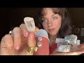 Asmr doing your makeup with crystals inaudible whispering hand movements