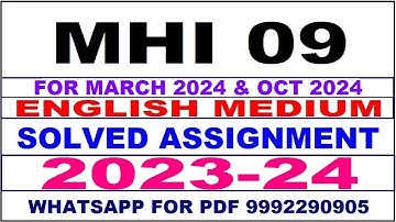 mhi 09 solved assignment 2023-24 | mhi 9 solved assignment in english 2024 | mhi 9 2024